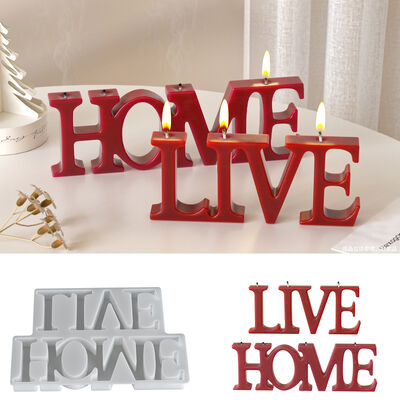 Dropping adhesive letter hanging mold LIVE English word HOME Candle gypsum ornament silicone mold