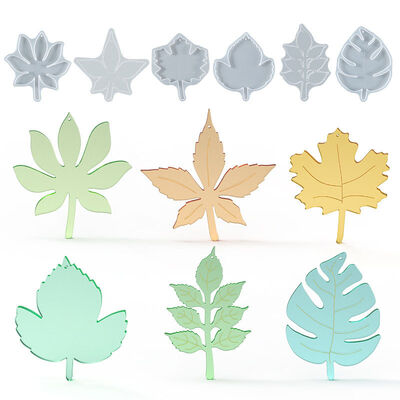 DIY crystal drop glue leaf resin grinding tool irregular maple leaf turtle back leaf coaster silicone mold