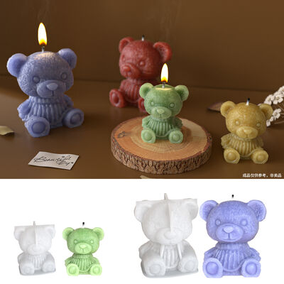 3D sitting and standing flower skirt teddy bear gypsum jewelry mold DIY aromatherapy candle ornament silicone mold