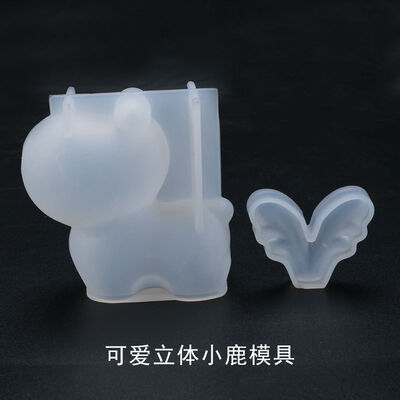DIY Crystal Dropper Mold, 3D Cute Deer Antler Doll Decoration Ornament Silicone Mold