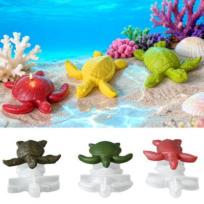 3D Turtle Silicone Mold DIY Aromatherapy Candle Gypsum Marine Animal Ornament Dropping Mold