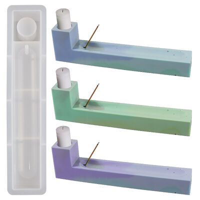 DIY Aromatherapy Gypsum Platform Dropping Mold Square Cylindrical Candlestick Candlestick Incense Seat Silicone Mold