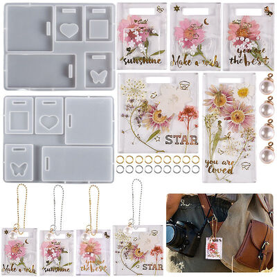 DIY Drip Resin Photo Grinding Stretch Easy Pull Buckle Hanging Dry Flower Keychain Pendant Silicone Mold