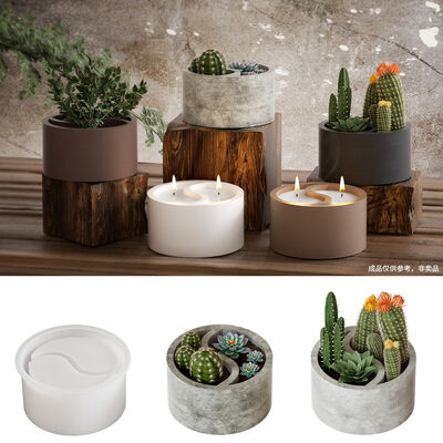 DIY Large Dropping Resin Tai Chi Yin Yang Storage Can Flower Pot Aromatherapy Gypsum Candle Cup Silicone Mold Wholesale