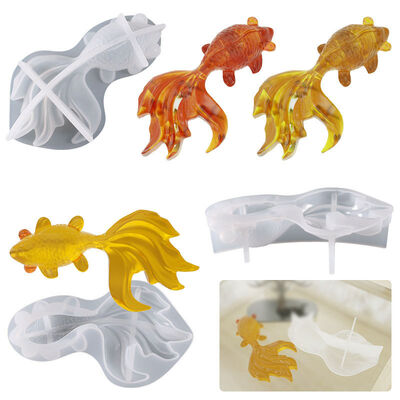 DIY crystal dropper 3D goldfish mold, koi fish ornament, goldfish shaped decoration, silicone grinding