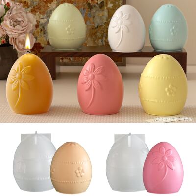 Cross Border Easter Egg Silicone Mold DIY Flower Easter Egg Candle Ornament Dropper Plaster Mold