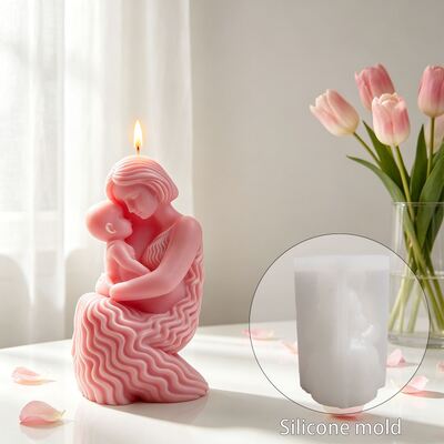3D Mother And Child Portrait Silicone Mold DIY Mother And Child Embrace Aromatherapy Candle Gypsum Decoration Mold