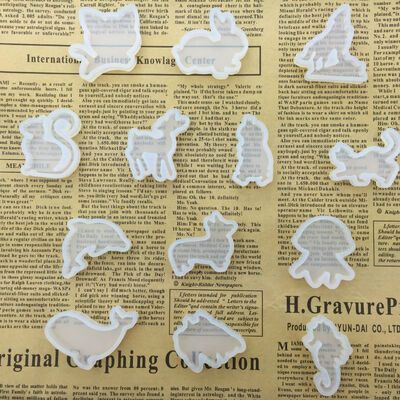 Crystal Drip Glue Small Animal Pendant Silicone Mold DIY Handmade Jewelry Whale White Rabbit Hedgehog Cute Cat Pendant