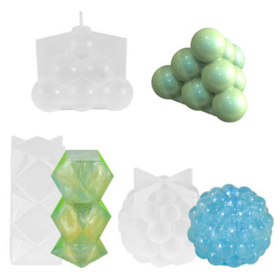 DIY Crystal Dropping Resin Mold Irregular Round Bead Wave Point Cut Surface Table Candle Silicone Mold