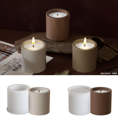 Cylindrical Aromatherapy Gypsum Pen Holder Storage Jar Silicone Mold DIY Circular Candle Cup Ornament Grinding Tool