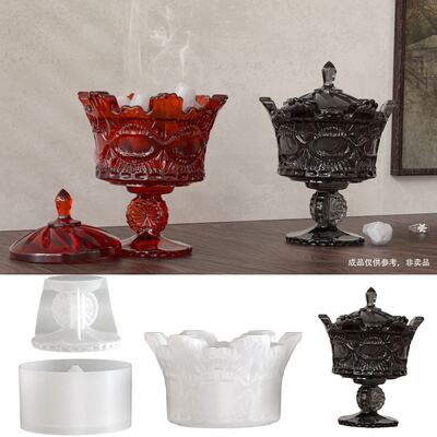 DIY European Retro Jewelry Box Ins High Foot Candy Can Wax Storage Box Drip Silicone Mold