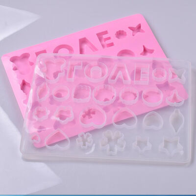 Crystal Dropper LOVE Silicone Mold Sugar Flipping Mold Cake Mold Cake Baking Decoration Flower English Word Mold