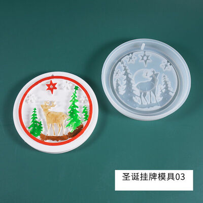 DIY Crystal Dropping Glue Mold Christmas Tree Christmas Listing Elk Homemade Decorative Theme Silicone Mold