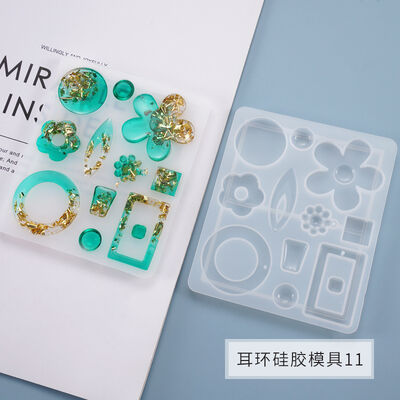 DIY Drip Glue Mold Earrings Earhooks Homemade Jewelry Pendants Flower Pendants Silicone Mold