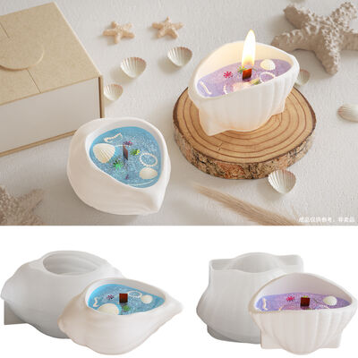 DIY Dropping Resin Aromatherapy Gypsum Conch Shell Candle Cup Ocean Storage Can Silicone Mold