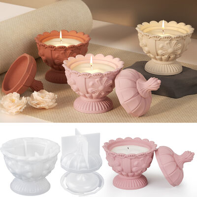 Crystal dropper resin storage flowerpot DIY relief pattern cement gypsum candle cup silicone mold
