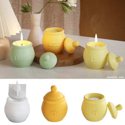DIY Crystal Dropper Resin Bee Jar Storage Box Aromatherapy Gypsum Candle Cup Ornament Silicone Mold