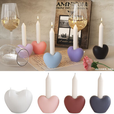 DIY Aromatherapy Candle Stand Base Decoration Grinding Tool 3D Three Dimensional Love Gypsum Candlestick Silicone Mold