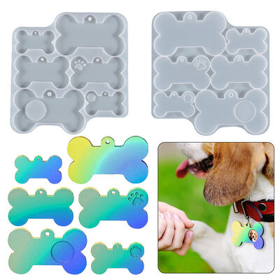 DIY Crystal Dropper Mold With Hole Size, Dog Bone, Six Connected Bone, Pet Hanging Silicone Mold