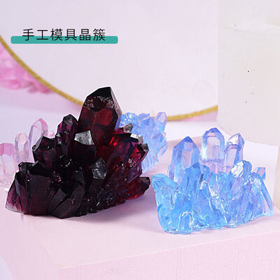 Moda de goteo de cristal DIY, racimo de cristal, roquería de piedra, bloque de hielo, ornamento de cristal, molde de silicona hecho a mano