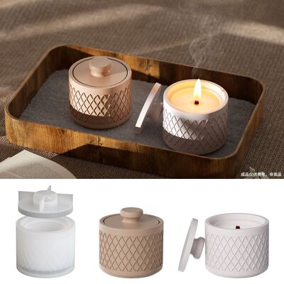 DIY Dropper Circular Grid Storage Box Storage Can Aromatherapy Gypsum Candle Cup Container Silicone Mold