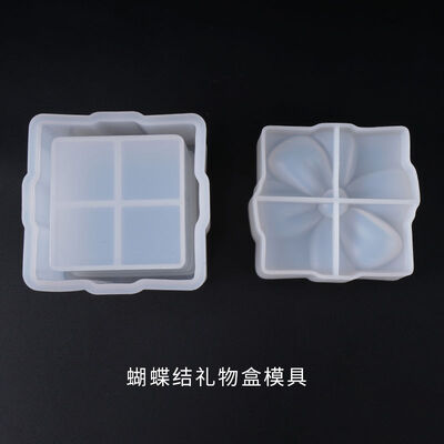 DIY Crystal Dropping Glue Handmade Silicone Mold Bow Gift Box Mold Jewelry Storage Box Mold