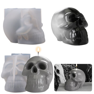 DIY Crystal Dropper Candle Plaster Mold, Buck Tooth Skull Ornament, Table Decoration Silicone Mold