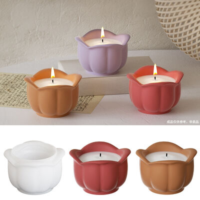 DIY Gypsum Aromatherapy Candle Cup Rose Storage Jar Mirror Flower Pot Decoration Silicone Mold Wholesale