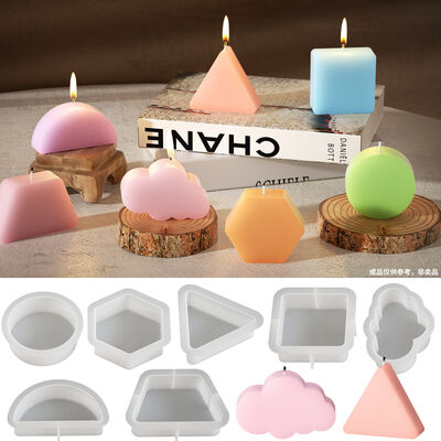 DIY Dropper Glue Triangle, Square Circle, Pentagon, Semicircle, Trapezoid, Cloud Fragrance, Gypsum Candle, Silicone Mold