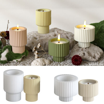 DIY Crystal Dropper Cement Cup Jar Dropper Mold Striped Gypsum Candle Cup Ornament Mirror Silicone Mold