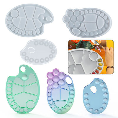 Crystal Dropper DIY Color Palette Grinding Tool, Hand Held Color Palette, Art Painting Plate, Aromatherapy Gypsum, Silicone Mold