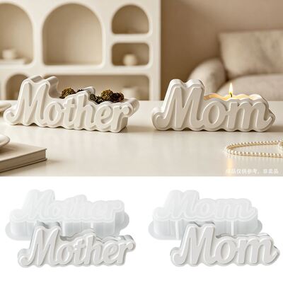 Madre Mamá Carta Molde Aromaterapia Candela Yeso Colgante DIY Molde de silicona para el Día de la Madre
