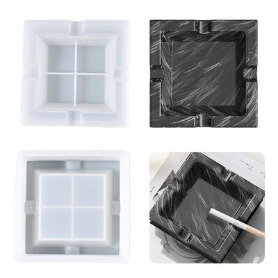 DIY Crystal Resin Ashtray Mold Minimalist Geometric Ashtray Office Storage Box Silicone Mold