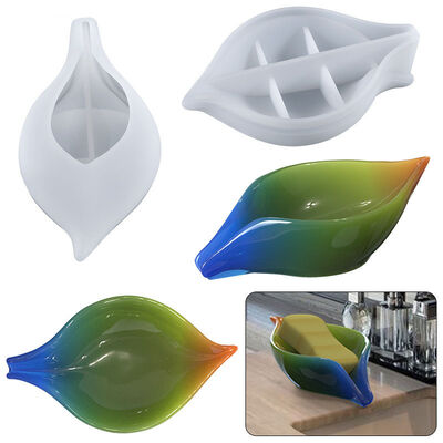 DIY Crystal Dropping Gel Soap Drain Box Mold Drain Leaf Soap Storage Box Silicone Mold