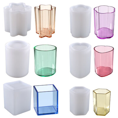 DIY Crystal Dropper Resin Mold, Multiple Pen Holders, Candle Storage, Table, Silicone Mold