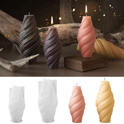Drip Glue Spiral 3D Three-dimensional Ornament Grinding DIY Horn French Bread Shaped Candle Gypsum Silicone Mold
