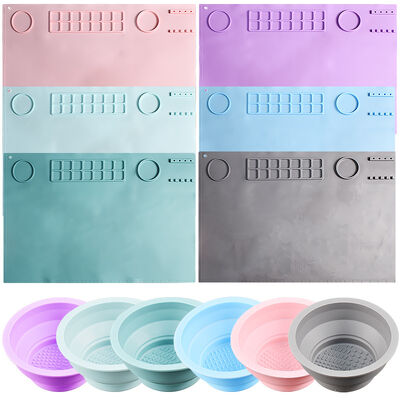 Oil Painting Silicone Painting Pad, Children's DIY Graffiti Board Pad, Clay Tool Art Pad, Folding Cup