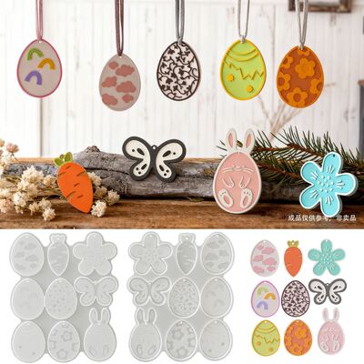 Easter Eggs, Butterflies, Flowers, Radishes, Rabbits, Easter Egg Pendants, Hanging Accessories, Silicone Molds With Droppings