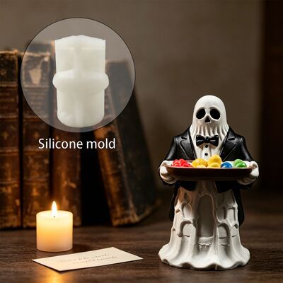 Halloween Ghost Servant Tray Silicone Mold Aromatherapy Gypsum DIY Desktop Decoration Decoration Mold