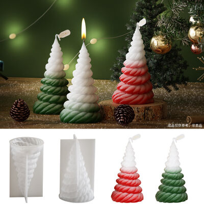 Christmas Tree Candle Silicone Mold DIY Christmas Aromatherapy Party Candle Gypsum Decorative Ornament Silicone Mold