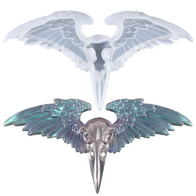 Dropping Glue DIY Mold Crow Skull Skeleton Gothic Style Pendant Eagle Spreading Wings Ornament Silicone Mold