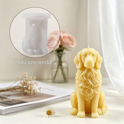 New Golden Retriever Dog Silicone Mold DIY Animal Aromatherapy Candle Ornament Gypsum Mold Wholesale