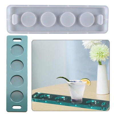 DIY Crystal Drip Glue Red Wine Glass Tray Mold Glass Tray Pad Platform Silicone Mold In Stock
