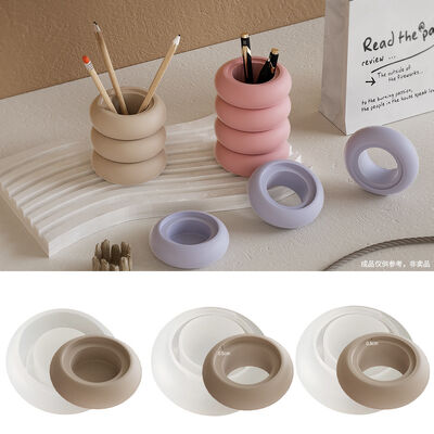 Drip Resin Multifunctional Stackable Pen Holder Storage Box DIY Gypsum Candle Cup Silicone Mold