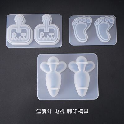DIY Crystal Dropper Mold Thermometer Footprints Carrot Creative Cute Ornament Silicone Mold