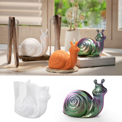 Large Crystal Dropper Snail Ornament DIY Resin Gypsum Candle 3D Animal Silicone Mold