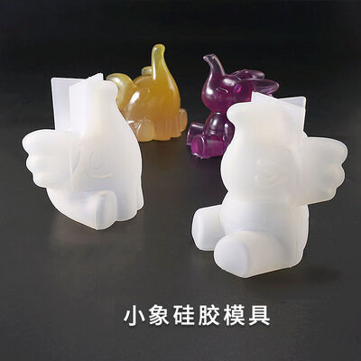 Crystal Dropper Mold DIY Jewelry Ornament Q-version Elephant Highlight Three-dimensional Elephant Silicone Mold