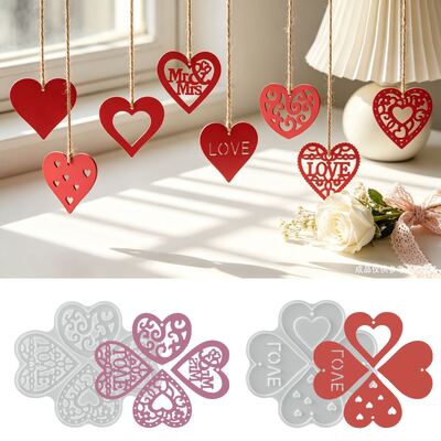 Molde de silicona con colgante de amor hueco, colgante de corazón de boda, molde de yeso de aromaterapia para el día de San Valentín