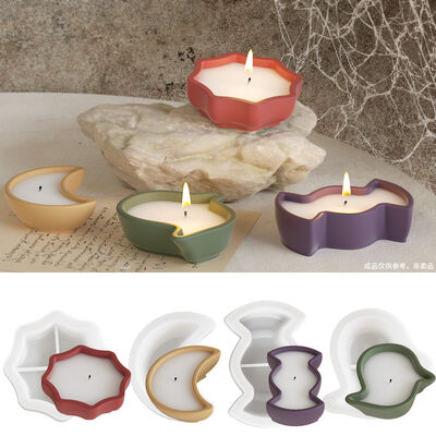 DIY Crystal Drip Glue Halloween Ghost Spider Web Moon Candy Storage Tray Gypsum Candle Cup Silicone Mold