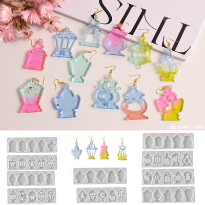 Easter Multiple Pendant Earrings Dropping Rubber Mold DIY Aromatherapy Gypsum Jewelry Hanging Silicone Mold